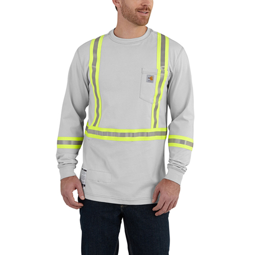 Carhartt Flame-Resistant Striped Force Cotton Long-Sleeve T-Shirt