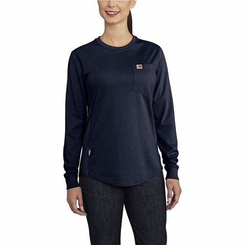 Carhartt Women's Flame-Resistant Force Cotton Long-Sleeve Crewneck T-Shirt