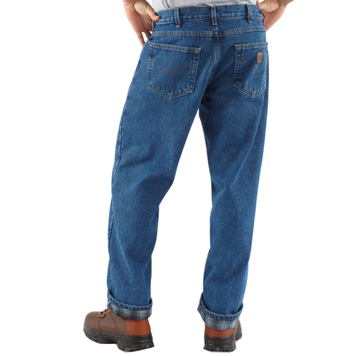 Relaxed Fit Straight Leg/Flannel Jeans