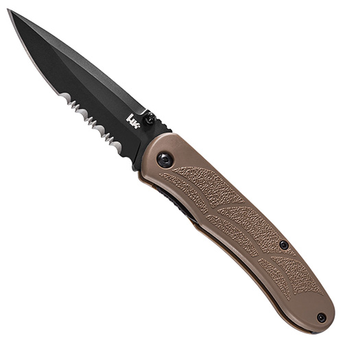 HK P30 Combo Edge Knife - Sand