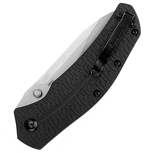 Thistle Stonewash Finish Plain Edge Blade Folding Knife