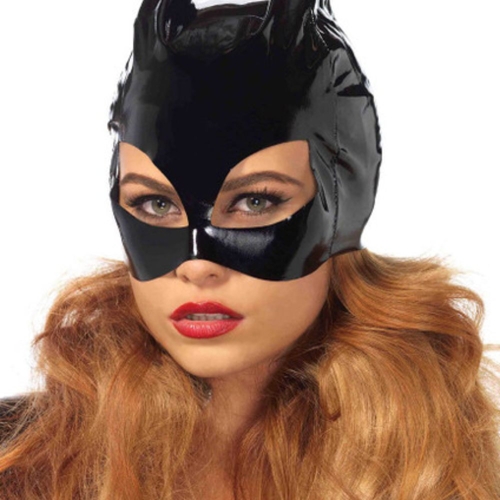 Wet Look Vinyl Catwoman Costume Mask