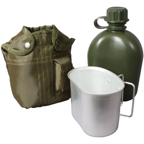 3 Piece Canteen Kit With Cover & Aluminum Cup