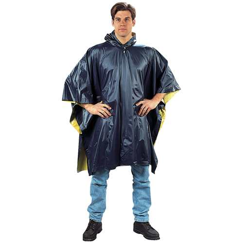Navy Blue-Yellow Reversible PVC Poncho