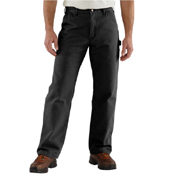 Loose FitMen's Washed Flannel Lined Duck Dungaree