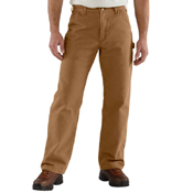 Loose FitMen's Washed Flannel Lined Duck Dungaree