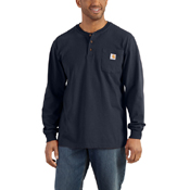 Loose Fit Heavyweight Long-Sleeve Pocket Henley T-Shirt