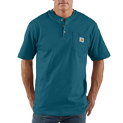 Loose Fit Heavyweight Short-Sleeve Pocket Henley T-Shirt 