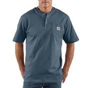 Loose Fit Heavyweight Short-Sleeve Pocket Henley T-Shirt 