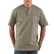 Loose Fit Heavyweight Short-Sleeve Pocket Henley T-Shirt 