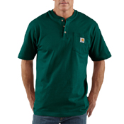 Loose Fit Heavyweight Short-Sleeve Pocket Henley T-Shirt 
