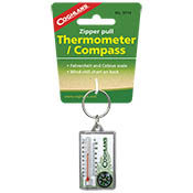 Zipper Pull Thermometer Compass