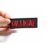 Dilligaf Biker Patch In Red