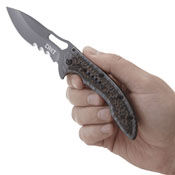 Ikoma Fossil Drop Point Blade Folding Knife