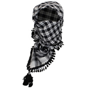 Keffiyeh Tactical Scarf - Black/White Plaid