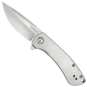 Pico Stonewash & Satin Finish Plain Edge Blade Folding Knife