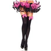 Womens Nylon Over The Knee With Satin Bow