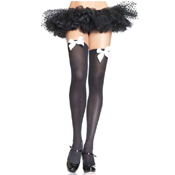 Womens Nylon Over The Knee With Satin Bow