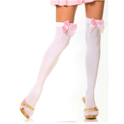 Womens Nylon Over The Knee With Satin Bow