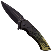 Dark Side Blades 2 Tone Aluminum Handle Folding Knife