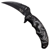 Dark Side Blades Dragon Art Handle Folding Knife