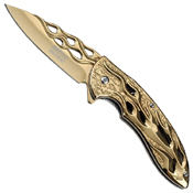 Flame Cut Out Pattern Folding Blade Knife