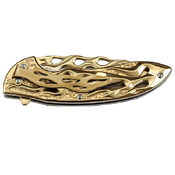 Flame Cut Out Pattern Folding Blade Knife