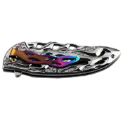 Flame Cut Out Pattern Folding Blade Knife