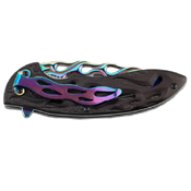 Flame Cut Out Pattern Folding Blade Knife