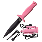 Master Cutlery USA 6.75 Inch Pink Handle Fixed Blade Knife