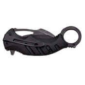 A833 Stonewashed G-10 Handle Folding Knife - Black