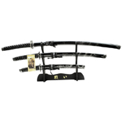 YK-58D4 Carbon Steel Blade 3 Pcs Samurai Sword Set