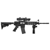 Vert Grip with Strobe Flashlight and Green Laser