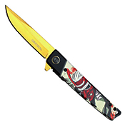 Black Steel Pocket Knife Tengu