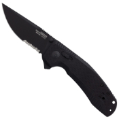 SOG-TAC XR Blackout Partially Serrated Folding Knife