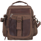 Canvas and Leather Travel Shoulder Bag