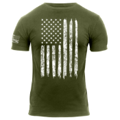Distressed US Flag Athletic Fit T-Shirt