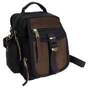 Canvas and Leather Travel Shoulder Bag