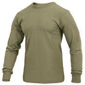 Mens Long Sleeve Solid Poly-Cotton T-Shirt