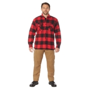 Mens Extra Heavyweight Buffalo Plaid Sherpa-Lined Flannel Shirts