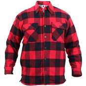 Mens Extra Heavyweight Buffalo Plaid Sherpa-Lined Flannel Shirts