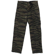 Mens Vintage 6-Pocket Flat Front Fatigue Pants