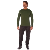 Mens Long Sleeve Solid Poly-Cotton T-Shirt