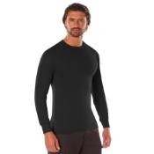 Mens Long Sleeve Solid Poly-Cotton T-Shirt