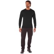Mens Long Sleeve Solid Poly-Cotton T-Shirt
