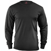 Mens Long Sleeve Solid Poly-Cotton T-Shirt