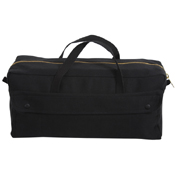 Canvas Jumbo Tool Black Bag with Brass Zipper