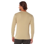 Mens Long Sleeve Solid Poly-Cotton T-Shirt